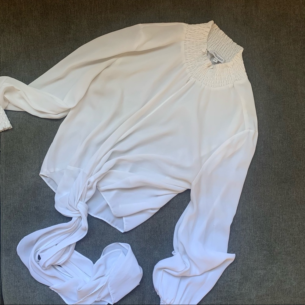 Olivaceous Blouse with Tie front
